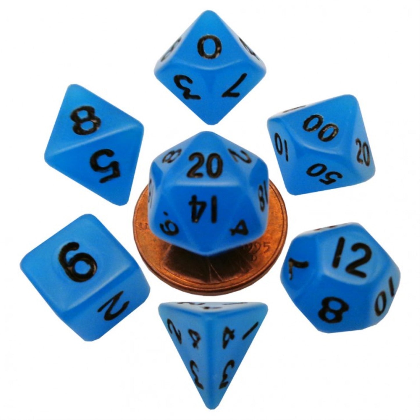 7-Set Mini: 10Mm: Glow Bu W/Bk Numbers