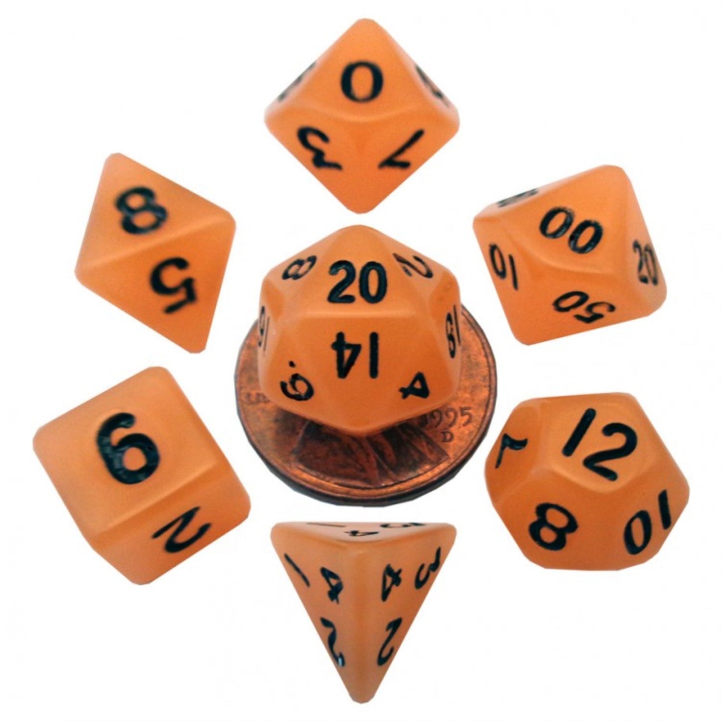 7-Set Mini: 10Mm: Glow Or W/Bk Numbers