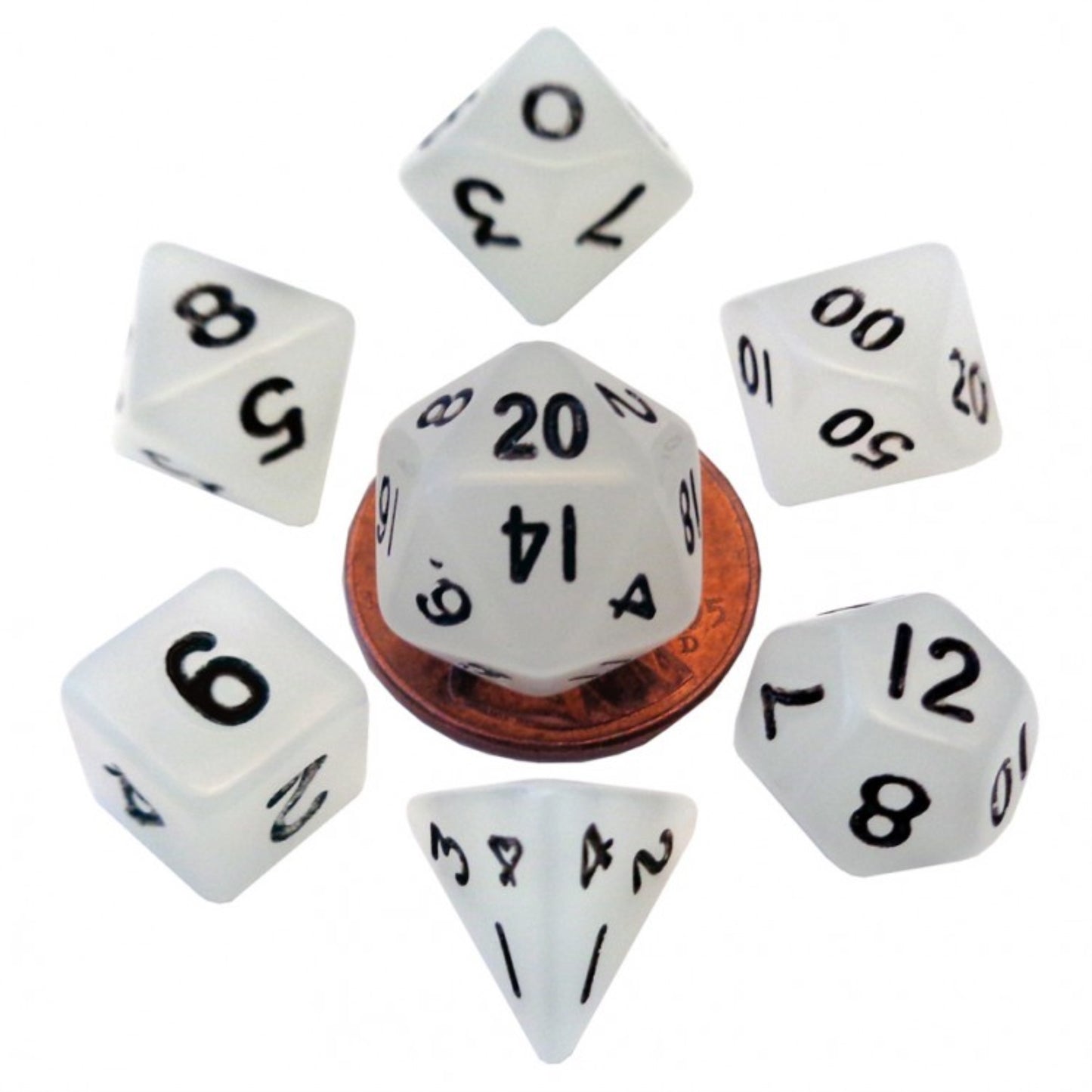 7-Set Mini: 10Mm: Glow Cl W/Bk Numbers