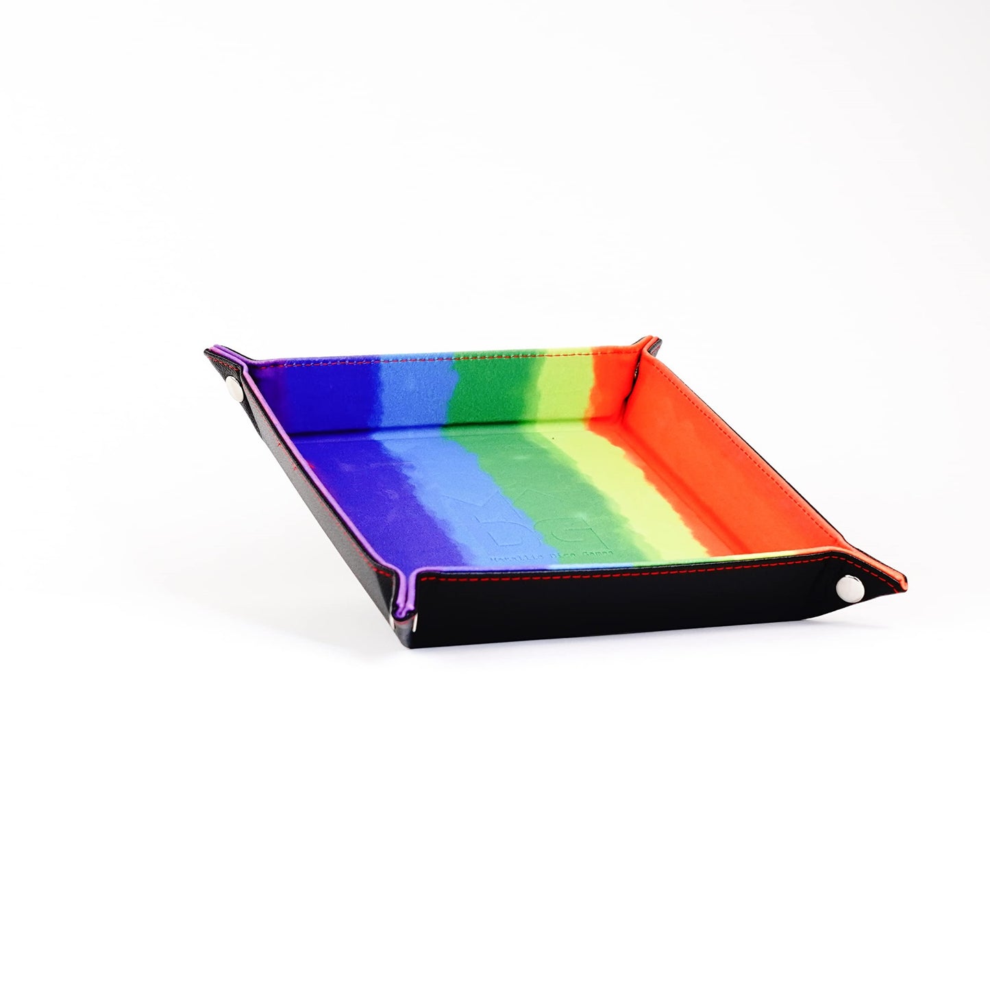 Fanroll By Metallic Dice Games Fold Up Velvet Dice Tray W/Pu Leather Backing: Watercolor Rainbow, Role Playing Game Dice Accesso