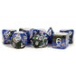 Blue And Black Eternal Resin With White Numbers 16Mm (5/8In) 7 Dice Set Metallic Dice Games