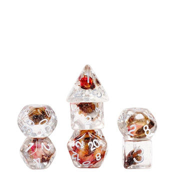 Fanroll By Metallic Dice Games 16Mm Resin Poly Dnd Dice Set: Rose Dice, Role Playing Game Dice For Dungeons And Dragons