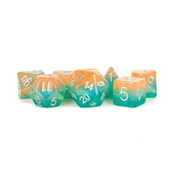 Metallic Dice Games Poly Set Layered Stardust Sunset W/Silver (7)