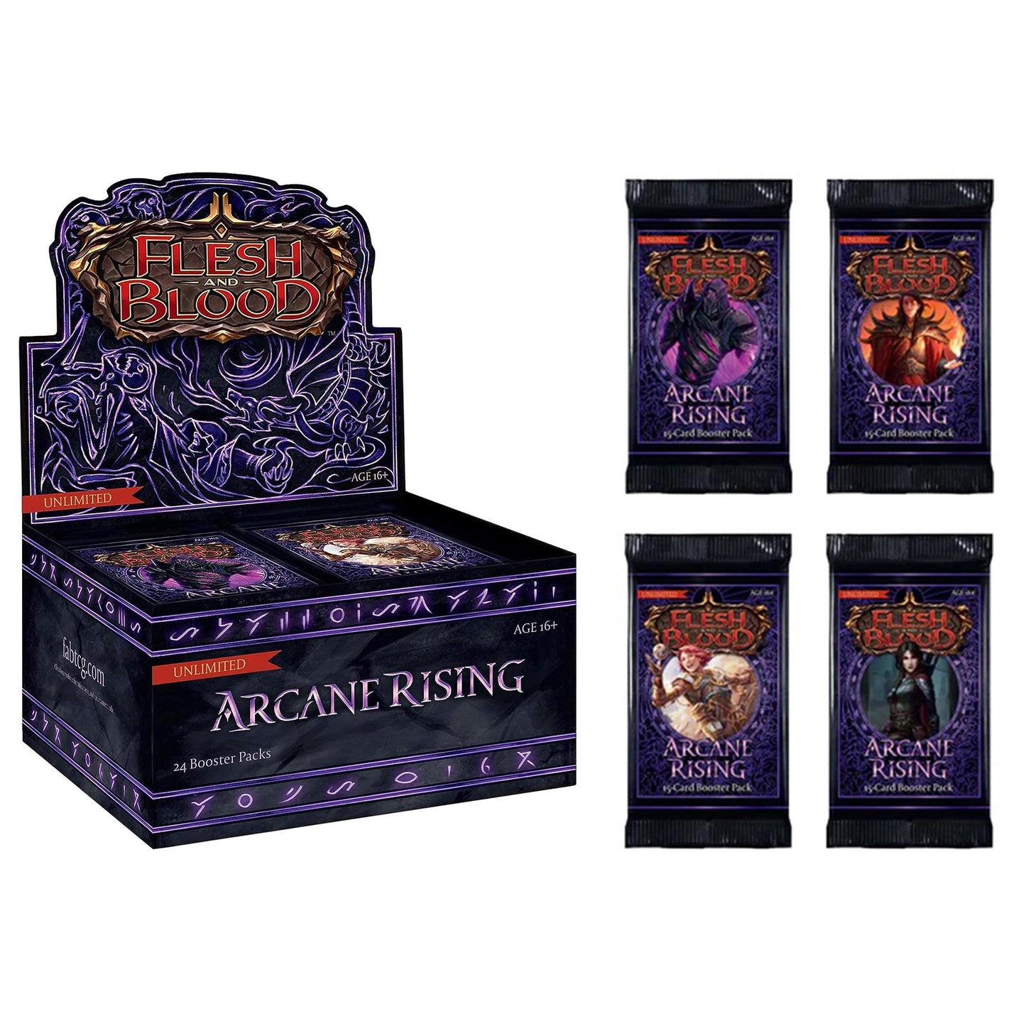 Flesh & Blood Arcane Rising Unlimited Booster Display - 24 Card Packs, Cardstock, White, Model FAB2001UD