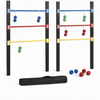 Bolaball Ladder Toss Game Set with 6 Soft Rubber Balls Heavy Duty Bars & Travel Carrying Case