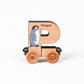 ABCs Magnetic Letter Train Express with Organic Cotton Bag | Cherry Wood | Made in the USA 🇺🇸
