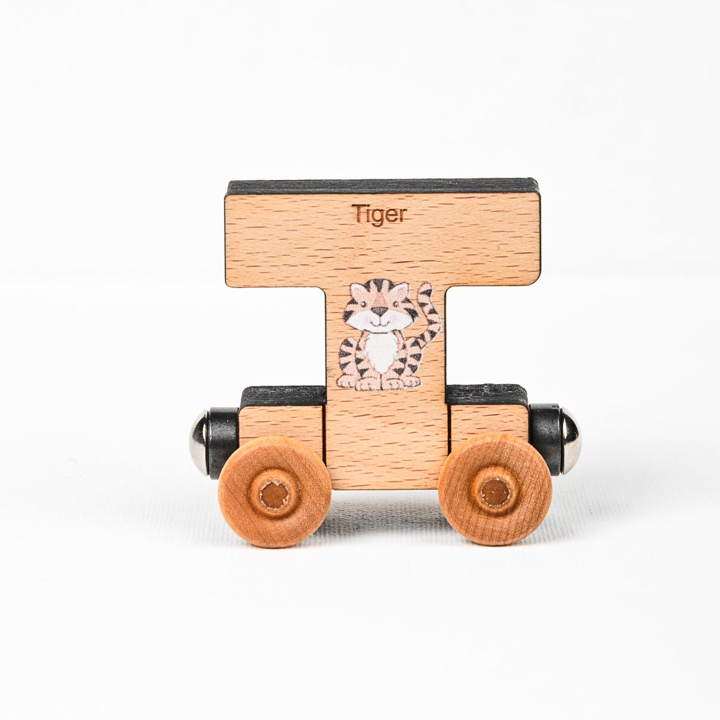 ABCs Magnetic Letter Train Express with Organic Cotton Bag | Cherry Wood | Made in the USA 🇺🇸