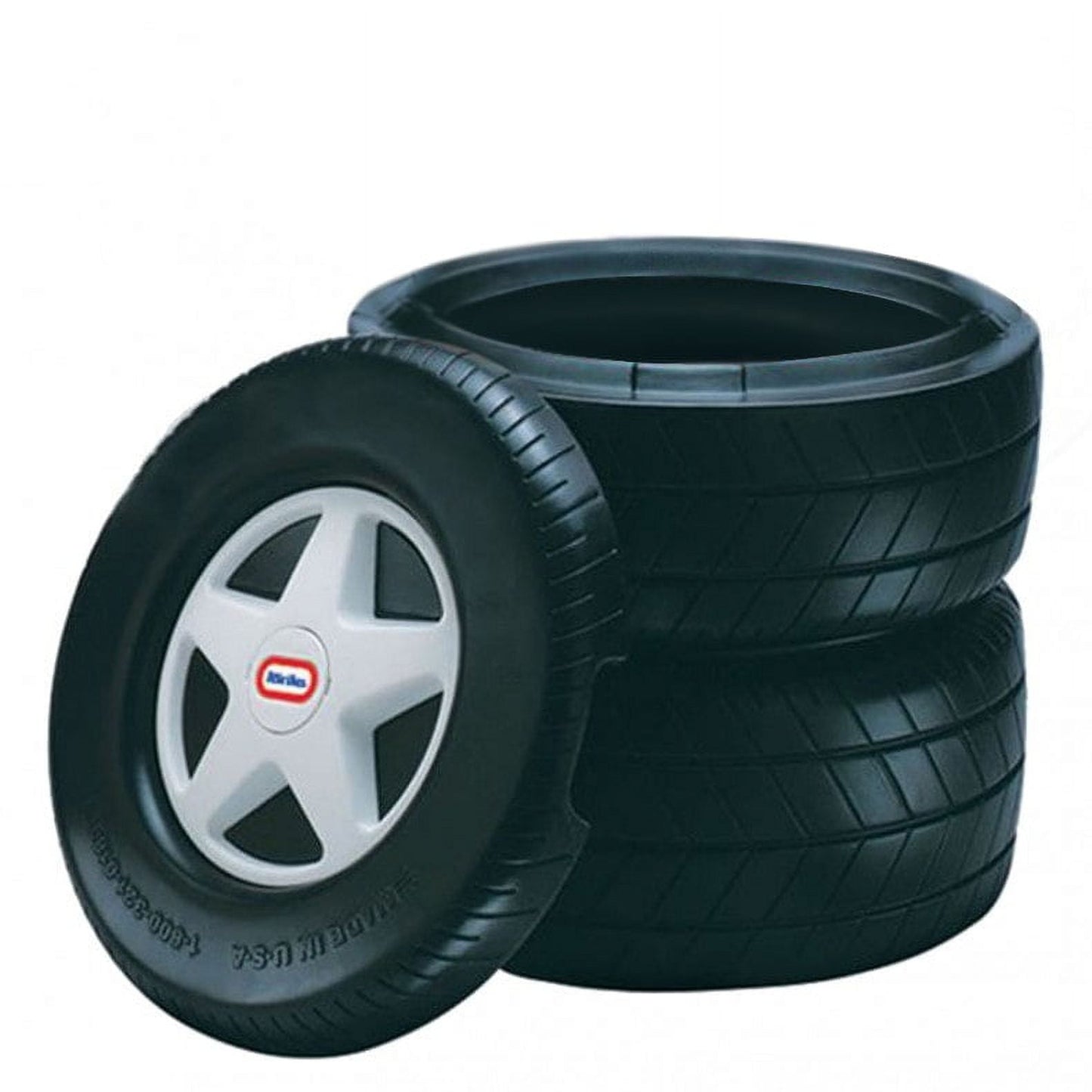 Little Tikes Classic Racing Tire Plastic Toy Chest, Black