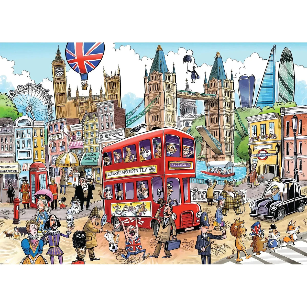London Calling Doodle Town 1000 Piece Jigsaw Puzzle Cobble Hill