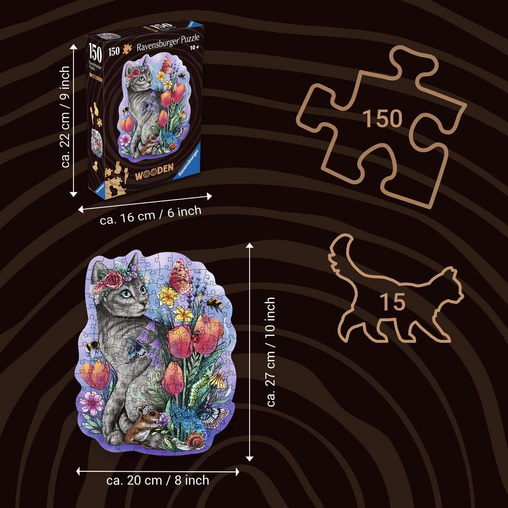 Lovely Cat 150 Piece Wood Jigsaw Puzzle Ravensburger