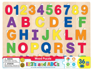 Masterpieces 44 Piece Jigsaw Puzzle For Kids - Abc 123 36Pc Wood Puzzle - 16.5'X11.8'