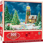 Masterpieces 500 Piece Glitter Christmas Jigsaw Puzzle - Gingerbread Lighthouse - 15'X21'
