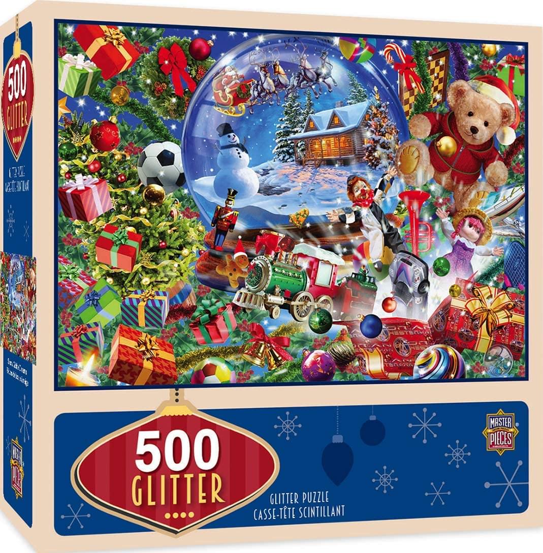 Masterpieces 500 Piece Glitter Christmas Jigsaw Puzzle - Snow Globe Dreams - 15'X21'