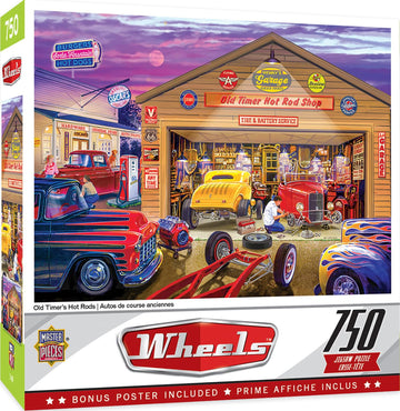 Masterpieces 750 Piece Jigsaw Puzzle For Adults And Family - Old Timer'S Hot Rods - 18'X24'