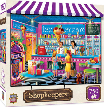 Masterpieces 750 Piece Jigsaw Puzzle For Adults And Family - Anna'S Ice Cream Parlor - 18'X24'