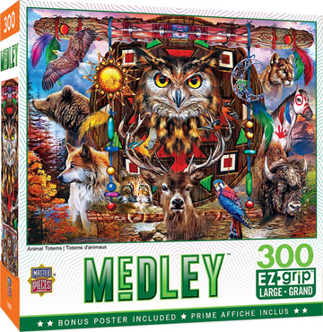 Animal Totems 300 Piece Large Ez Grip Jigsaw Puzzle