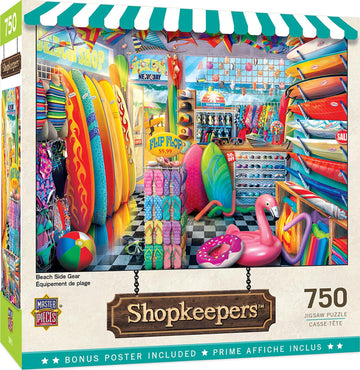 Masterpieces 750 Piece Jigsaw Puzzle For Adults And Family - Beach Side Gear - 18'X24'