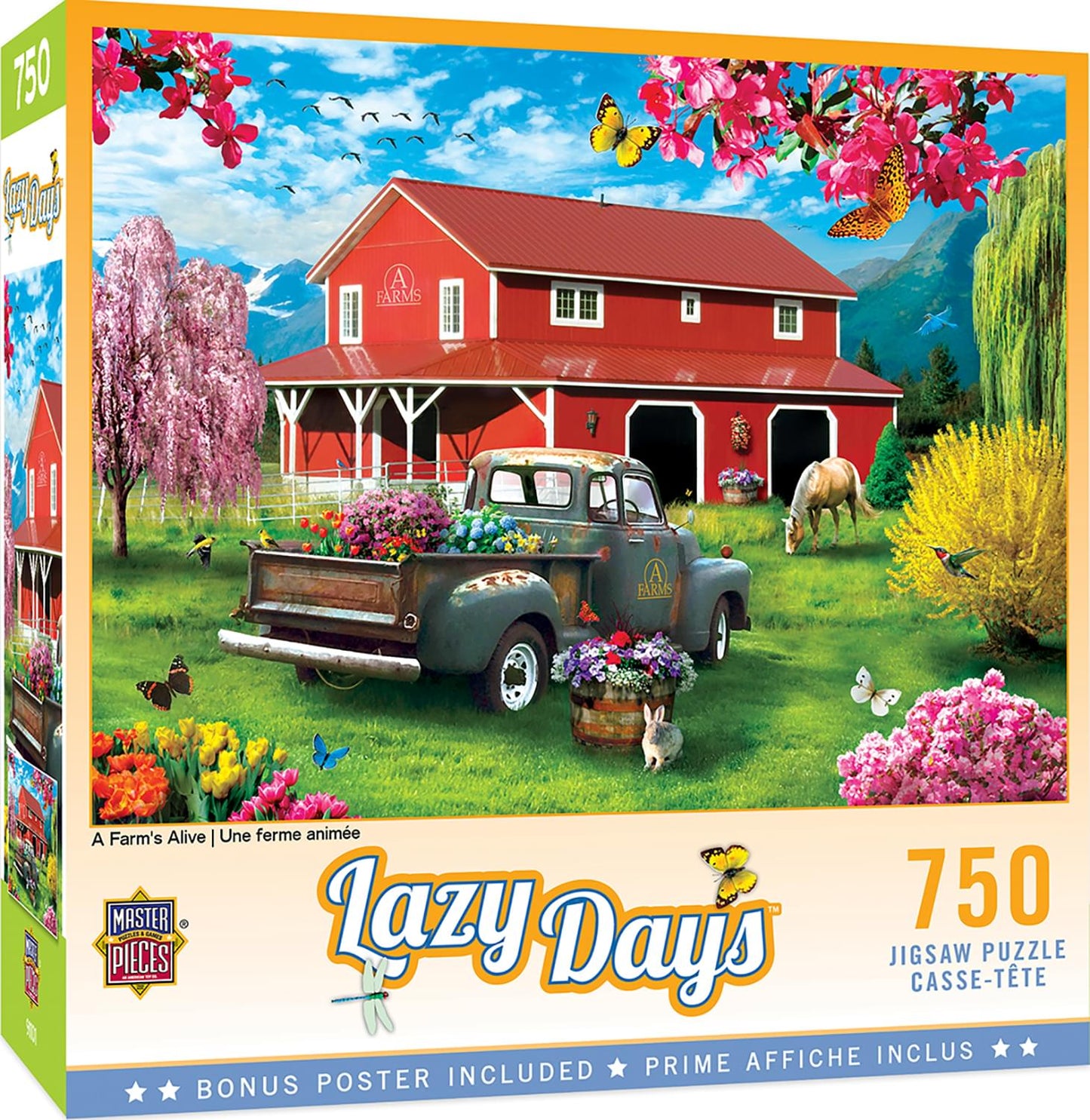 Masterpieces 750 Piece Jigsaw Puzzle For Adults, Family, Or Youth - A Farm'S Alive - 18'X24'