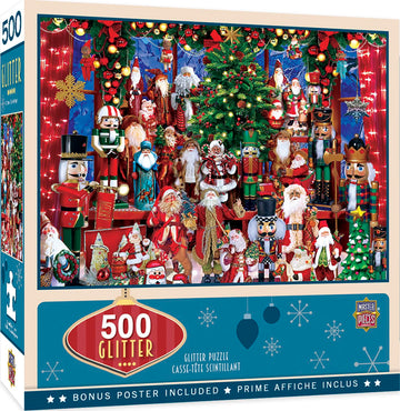 Masterpieces 500 Piece Glitter Christmas Jigsaw Puzzle - Holiday Festivities - 15'X21'