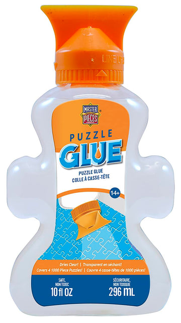 Masterpieces Accessories - Jigsaw Puzzle Piece Shaped Glue Bottle With Swivel Spreader Cap, 10-Ounce, Assorted
