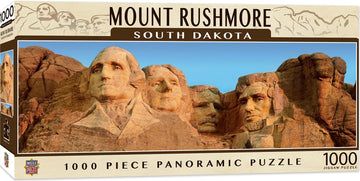 Masterpieces - 1000 Piece Jigsaw Puzzle, Mount Rushmore Panoramic, Fun For Adults, Family, Kids 13'X39