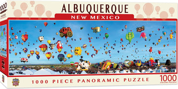 Masterpieces - 1000 Piece Jigsaw Puzzle, Albuquerque Balloons Panoramic, Fun For Adults, Family, Kids 13'X39