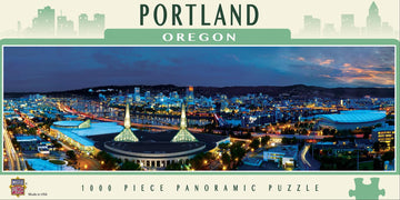 Masterpieces - 1000 Piece Jigsaw Puzzle, Portland Skyline Panoramic, Fun For Adults, Family, Kids 13'X39'