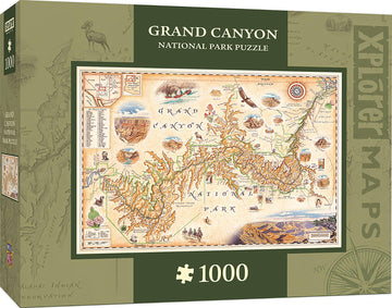Masterpieces Xplorer Maps 1000 Puzzles Collection - Grand Canyon Map 1000 Piece Jigsaw Puzzle