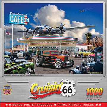 Cruisin Route 66 Bomber Command Caf 1000 Piece Jigsaw Puzzle