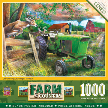 Masterpieces 1000 Piece Jigsaw Puzzle For Adults, Family, Or Youth - Deer Crossing - 19.25'X26.75'