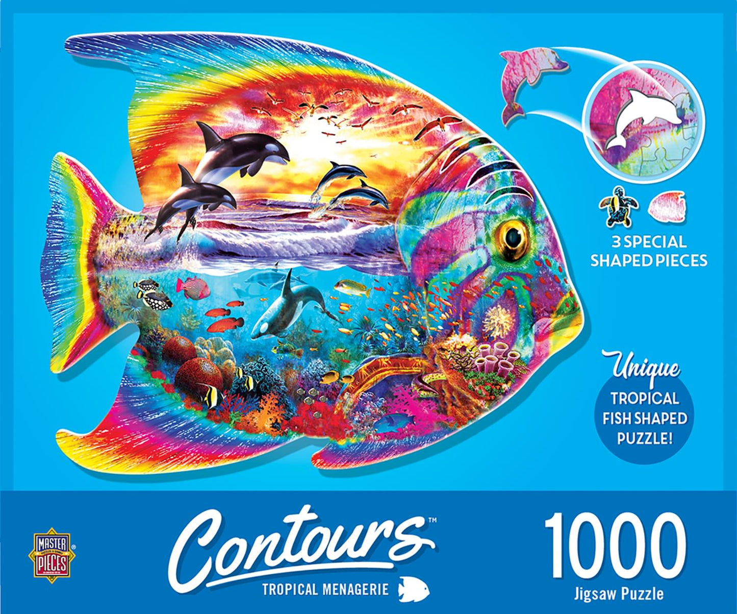 MasterPieces 1000 Piece Jigsaw Puzzle - Tropical Menagerie - 26.5"x21.5" - Cardboard - Perfect for Adults & Families
