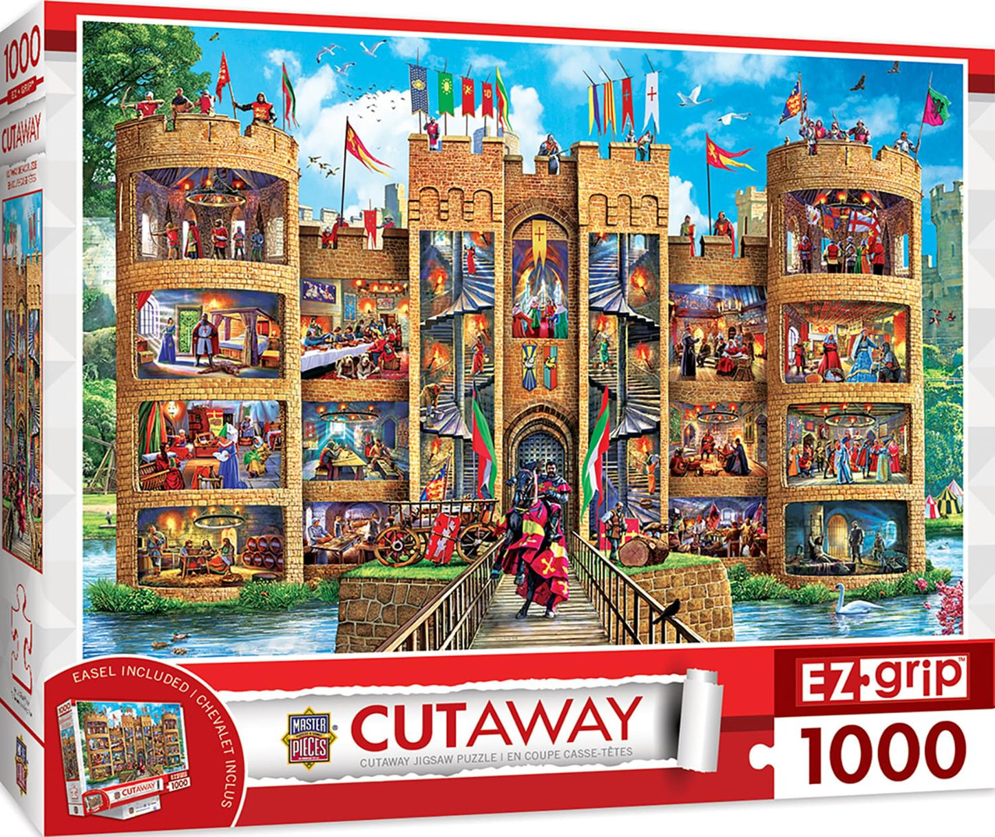 Cut-Aways Medieval Castle 1000 Piece Large Ez Grip Jigsaw Puzzle