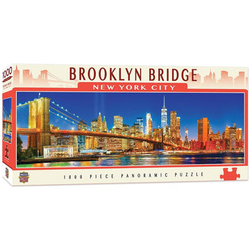 Masterpieces 1000 Piece Jigsaw Puzzle For Adults, Family, Or Youth - Brooklyn Bridge, Nyc Panoramic - 13'X39'