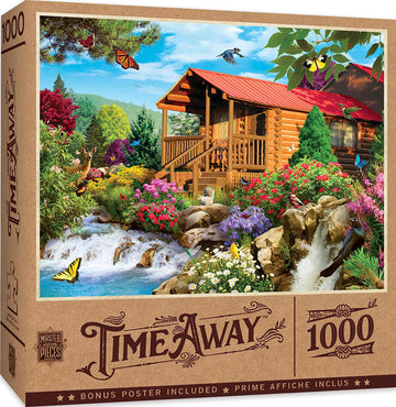 Masterpieces 1000 Piece Jigsaw Puzzle For Adults, Family, Or Kids - Cascading Cabin - 19.25'X26.75'