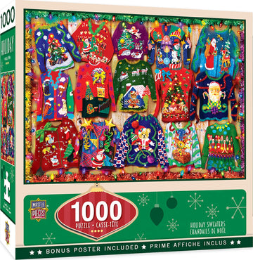 Masterpieces 1000 Piece Christmas Jigsaw Puzzle - Holiday Sweaters - 19.25'X26.75'