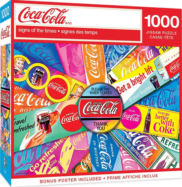 Masterpieces 1000 Piece Jigsaw Puzzle For Adults And Families - Coca-Cola Signs Of The Times - 19.25'X26.75'