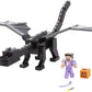 Mattel Minecraft Ultimate Ender Dragon Figure, 20-In Mist-Breathing Creature, Plus 3.25-In Color-Change Steve Figure, Weapon, Amor And Battle Accessory, Gift For 6 Years Old And Up