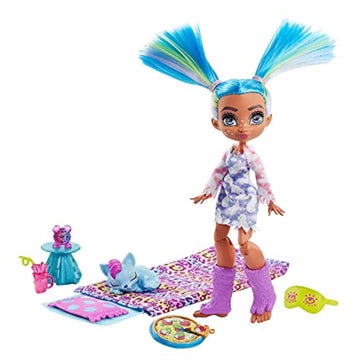Cave Club Stellar Sleepover Adventure Playset With Tella Doll (8 - 10-Inch, Blue Hair), Prehistoric Pet And Accessories, Gift Fo