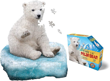 I Am Lil Polar Bear 100 Piece Animal-Shaped Jigsaw Puzzle