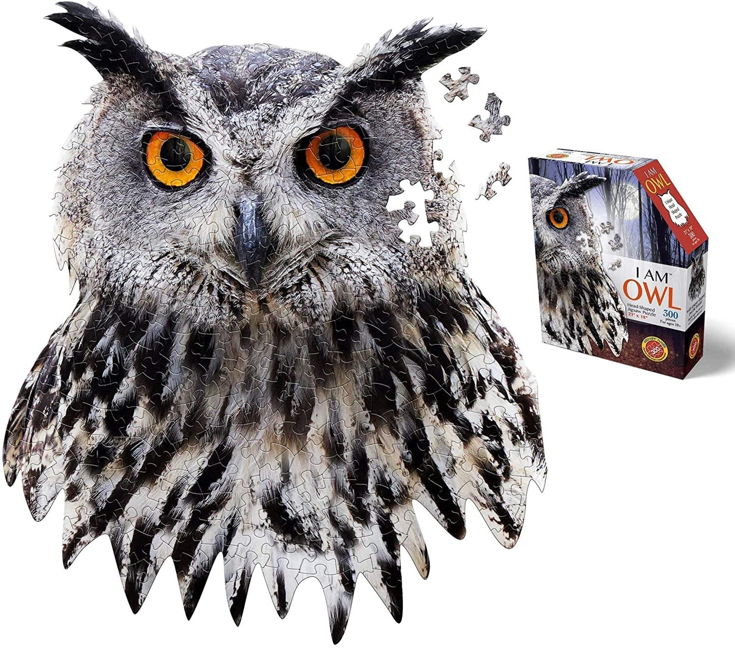 I Am Owl 300 Piece Animal Head-Shaped Jigsaw Puzzle