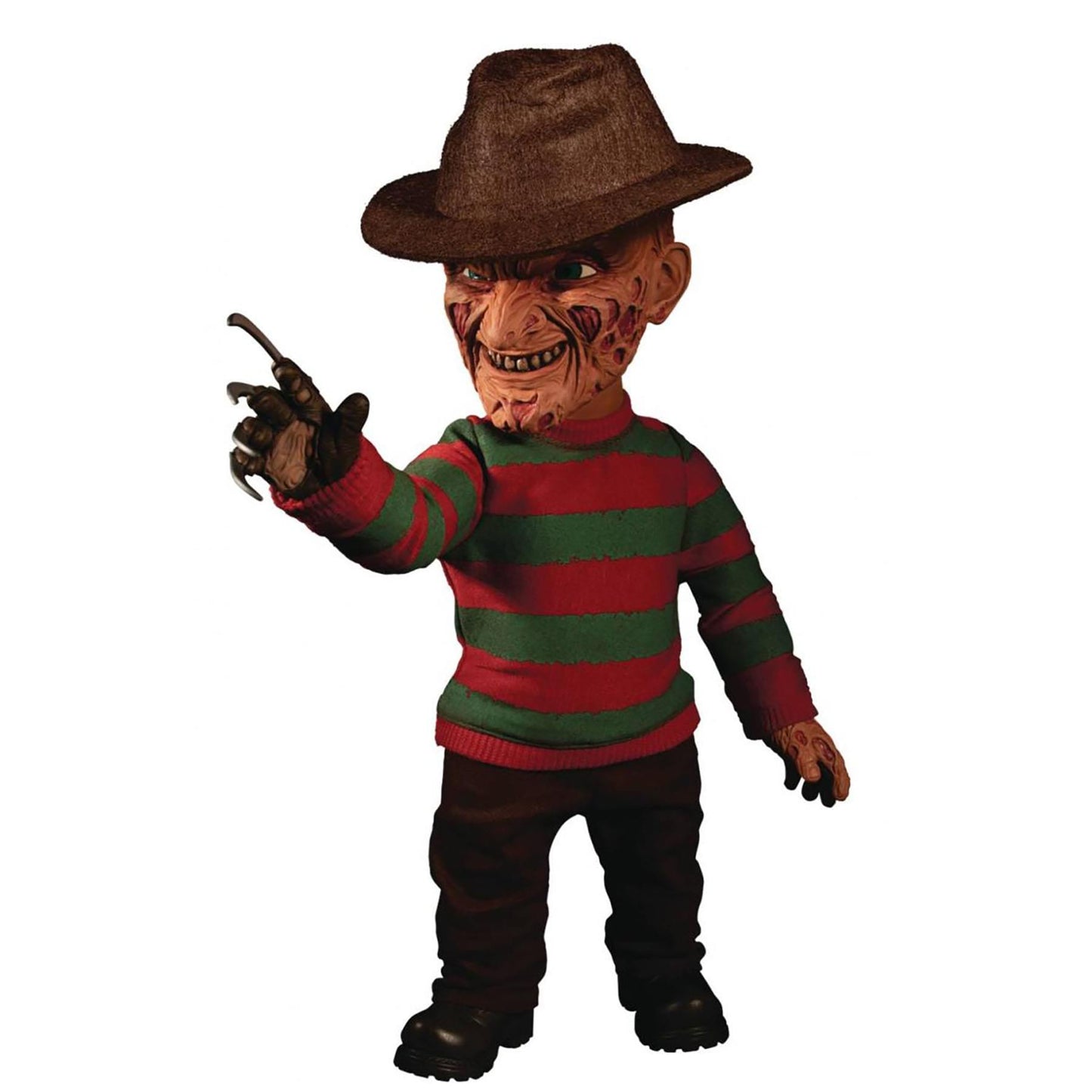 Mezco Mezco Designer Series A Nightmare on Elm Street Talking Freddy Krueger Figure - 25890, Red, Std Size, Plastic