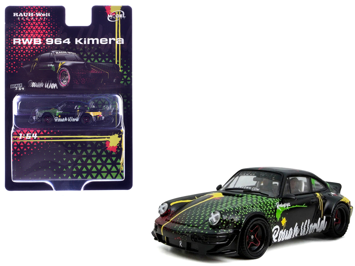 RWB 964 inchKimera-Rough Worldinch Black with Graphics 1/64 Diecast Model Car by Model Model