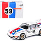 RWB 964 #59 inchBrumos Pleasureinch White with Red and Blue Stripes inchKitGo Baseinch Series 1/64 Diecast Model Car by Model Model