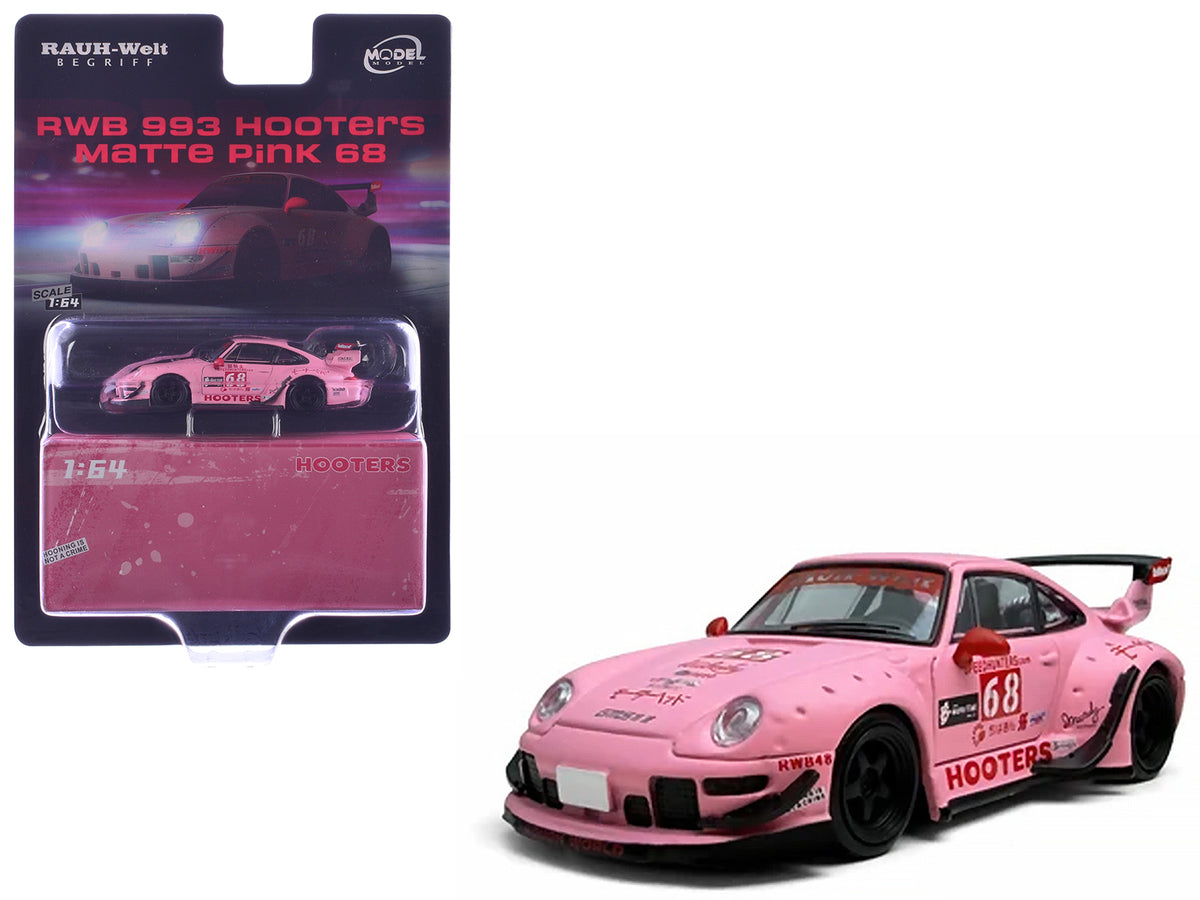 RWB 993 #68 inchHootersinch Matt Pink 1/64 Diecast Model Car by Model Model