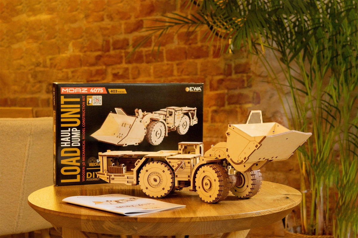 MoAZ-4075 Load-Haul-Dump Unit — Mechanical Wooden Model, 398 Pieces