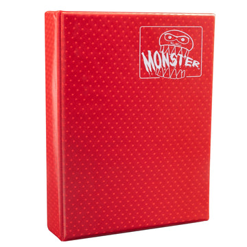 Monster 9 Pocket Trading Card Xl Binder - Holofoil Red Album, Anti-Theft & Drop Tcg Protection W Side Loading Padded Pockets, Double Sided, Holds 720 Cards, For Sports, Gaming, Kpop, Gift