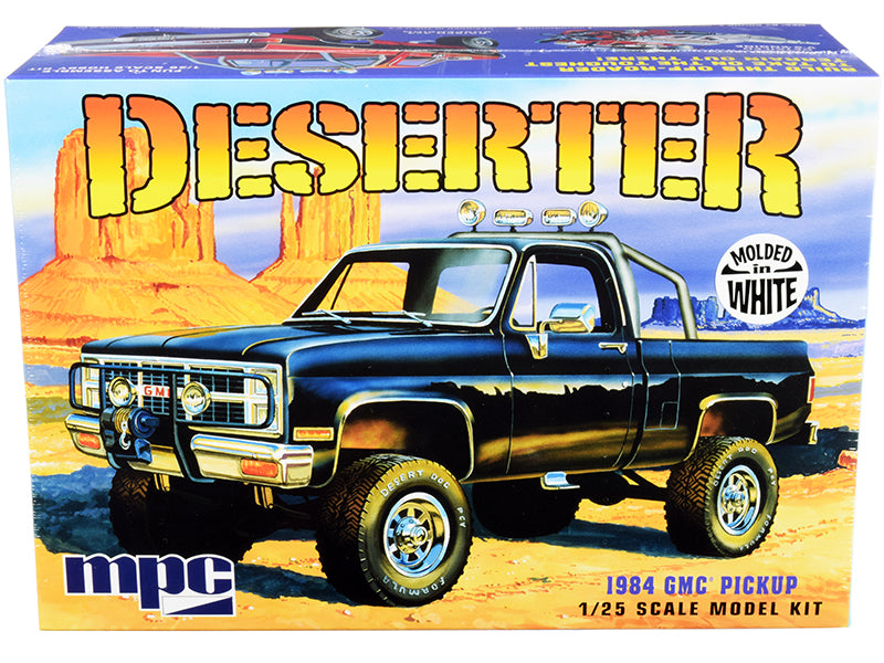 Skill 2 Model Kit 1984 Gmc Pickup Truck (Molded In White) ''Deserter'' 1/25 Scale Model By Mpc