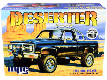 Skill 2 Model Kit 1984 Gmc Pickup Truck (Molded In White) ''Deserter'' 1/25 Scale Model By Mpc