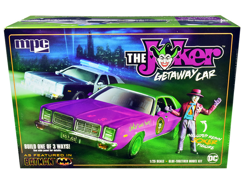 Skill 2 Model Kit 1977 Dodge Monaco With Joker Resin Figurine ''Batman'' 3-In-1 Kit 1/25 Scale Model By Mpc