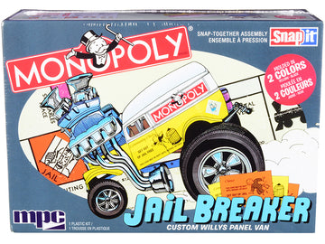 Skill 1 Snap Model Kit Custom Willys Panel Van Jail Breaker ''Monopoly'' 1/25 Scale Model By Mpc